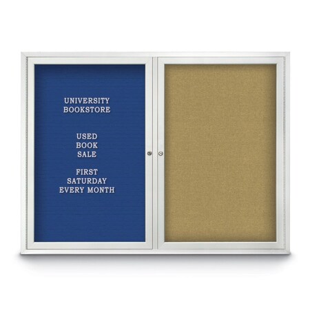United Visual Products Corkboard, 72"x48", Blue Spruce/Satin UV434H-SATIN-BLSPRU